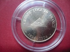 MEDAILLE MAÇONNIQUE  FRANC MAÇON   GRANDE LOGE DE FRANCE  1894 - 1994