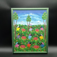 Tableau HSP Anol Michel Art Naïf Haïtien République Dominicaine Récolte Fruits 