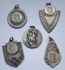 CANOEING / LOT OF 5 CANOE SPORT AWARD PENDANT MEDALS /BADGES