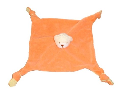 Babou doudou plat ours orange - babou,