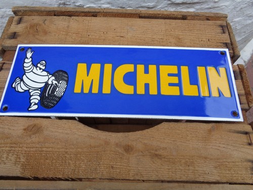 Tole plaque emaillee michelin - tole,