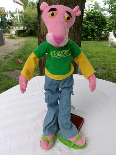 Peluche doudou panthère rose - peluche,