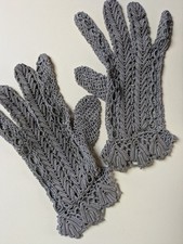 Paire de gants gris crochet