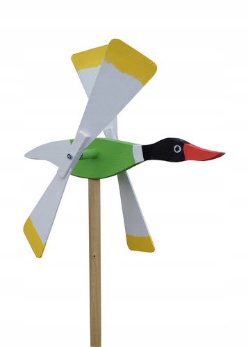 Moulin vent bois - canard, vert