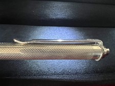 Stylo À Bille En ARGENT MASSIF 925 Avec Bas Relief Guilloché À Déclenchement 25