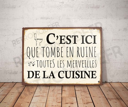 Plaque métal vintage citation