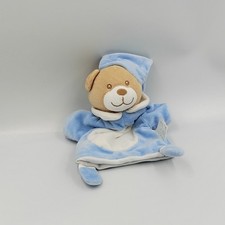Doudou marionnette ours bleu
