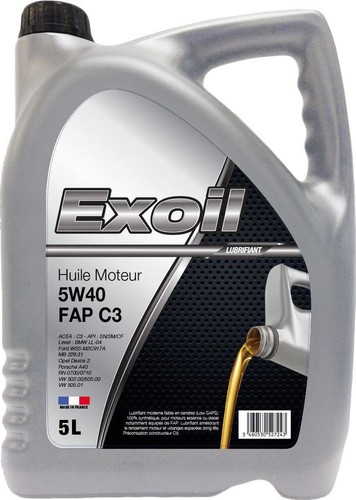 Huile moteur exoil 5w40 - huile, c3