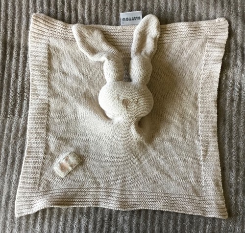 Doudou lapin beige mailles - beige,