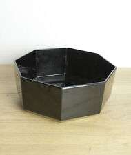 Cache pot octogonal moderne en céramique noir déco plante