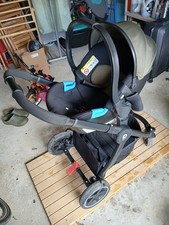 Poussette duo Théa 2 en 1 kaki/noir – Très bon état