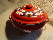 RAVISSANT FAITOUT ANCIEN TOLE émaillée fleurie