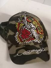 Casquette Ed Hardy Gold Tiger Brodé Camouflage Mesh Snap Back Vintage Tattoo