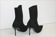 ZARA Trafaluc Bottines Textile ajouré Elastiqué  Noir Talons Hauts Fins T 37 TBE