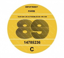 vignette 1989 auto-adhésive collage intérieur pare brise  automobile collection