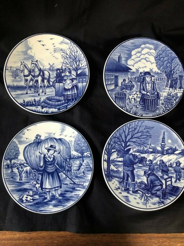Set assiettes delft blue - set,