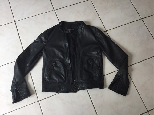 Blouson cuir massimo dutti - blouson,