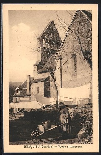 Cpa beaulieu corrèze scène - beaulieu,