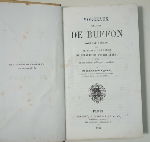 Morceaux choisis buffon - choisis, de