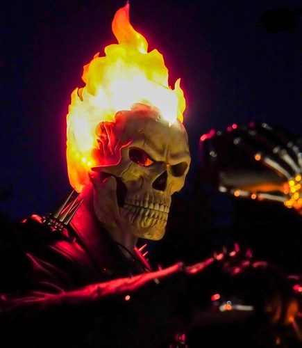 Ghost rider led flaming - rider, skull