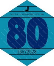 vignette fiscale 1980 collage intérieur pare-brise RENAULT PEUGEOT VW BMW OPEL