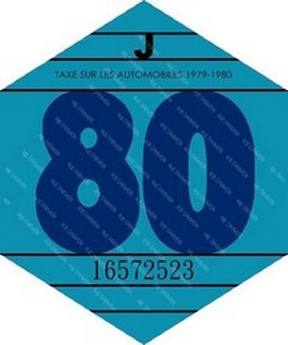 Vignette fiscale 1980 - 1980, pour