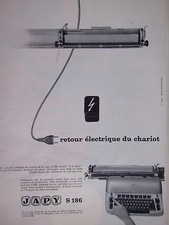 PUBLICITÉ JAPY S186 MACHINE A ÉCRIRE RETOUR ÉLECTRIQUE DU CHARIOT - MICHAELIDES