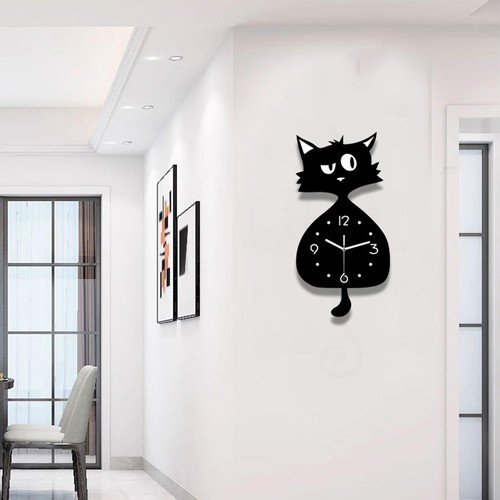 Horloge murale chat avec - , queue