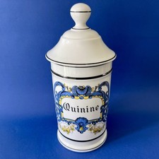 Grand pot à pharmacie Quinine porcelaine de Limoges France pot d'apothicaire