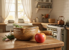 Poêlon en Grès Vintage Fait