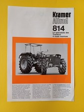 feuillet TRACTEUR KRAMER ALLRAD 814 21 x 29,7cm Légèrement corné en bas à droite