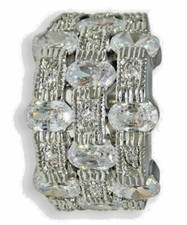 Cz Argent Bague Large Bande