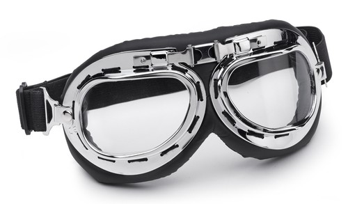 Lunettes moto chromées - lunettes,