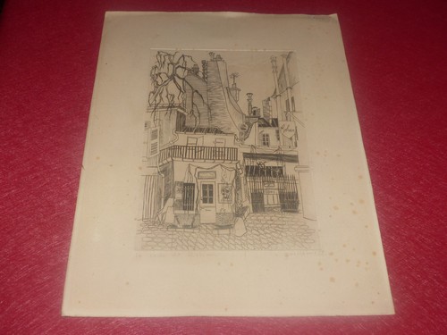 Gravure vieux paris - paris, "cour