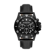 Montre Homme MICHAEL KORS EVEREST MK9053 Chrono Cuir Noir