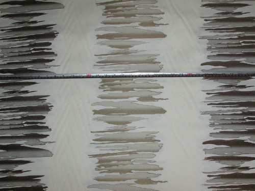 Tissu rideau rayé - , brodé