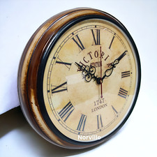 Horloge murale en bois de style ancien montre décorative vintage pour la mais...