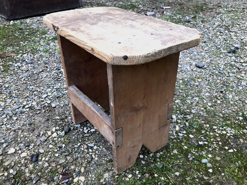 Ancien petit tabouret bois - ancien,
