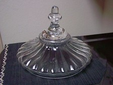 Beautiful Fancy Upscale Ribbed Scalloped Glass Replacement Lid With Finial  