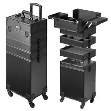 VEVOR Mallette Valise Rangement de Maquillage Roulettes Pro 5 en 1 en Aluminium