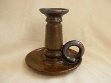 LA BORNE,LUCIEN TALBOT,BOUGEOIR A MAIN EN GRES,MARQUE,MILIEU XXème.