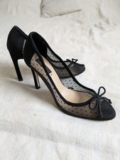 Escarpins Daim Et Dentelle Zara hauts talons   cuir noir  38 Eur