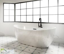 Baignoire îlot acrylique autoportante autonome Clara 150x80 siphon Click Clack