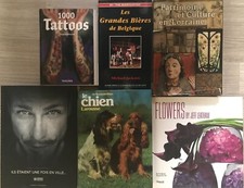 LOT 6 Beaux Livres Tatouage Photos Bières Fleurs Chiens Lorraine