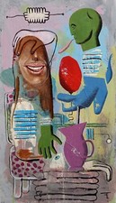 Art contemporain tableau peinture acrylique sur toile oeuvre originale signée 