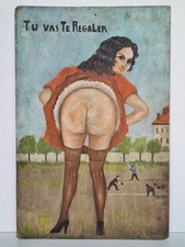 Ancien Tableau huile sur bois