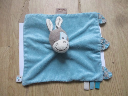 Doudou plat carré ane - , cheval