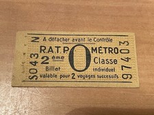 ticket ancien RATP Métro -