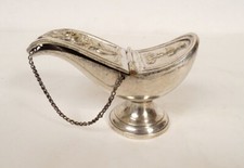 Navette encensoir bronze argenté cuillère église messe vase fleurs XIXème