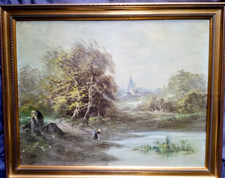 SUPERBE HUILE/TOILE BARBIZON 1890 signée L.HENRY